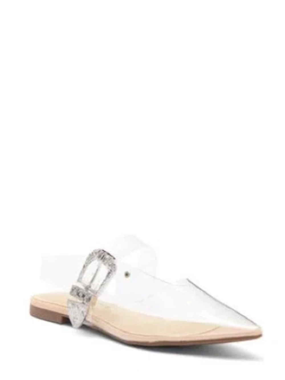 •CAPE ROBBIN• “Coralyn” Clear Transparent Buckle Slingback Flats // NIB